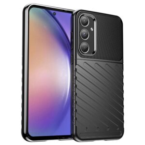 Forcell Samsung Galaxy A55 5G Thunderbolt Shockproof Θήκη Σιλικόνης - Black