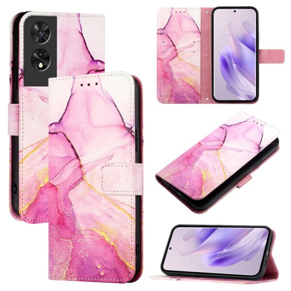 Tel1 TCL 505 Marble Pattern Θήκη Βιβλίο - Pink