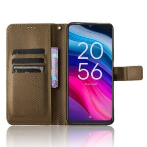 Tel1 TCL 505 Diamond Texture Θήκη Βιβλίο - Brown