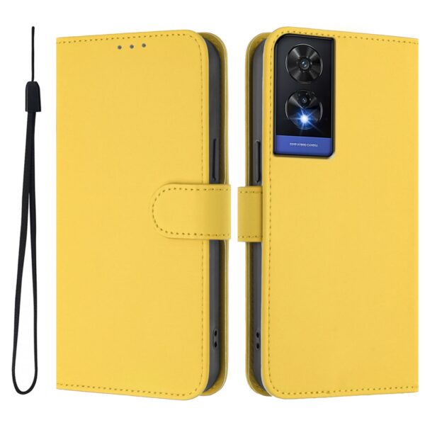Tel1 TCL 505 Skin Feel Solid Color Θήκη Βιβλίο - Yellow