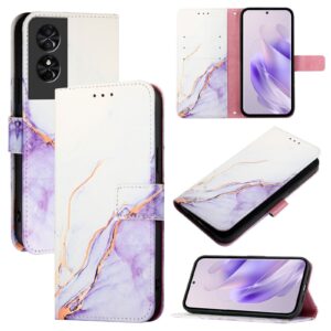 Tel1 TCL 50 SE Marble Pattern Θήκη Βιβλίο - Purple
