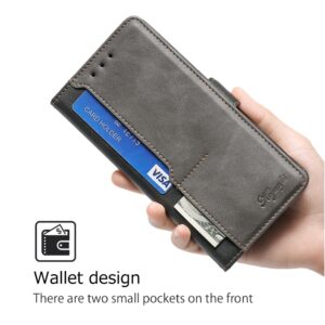 Tel1 TCL 50 SE Contrast Color Side Buckle Θήκη Βιβλίο - Black Grey