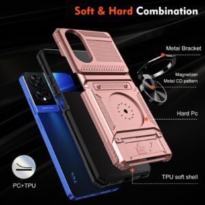 Forcell TCL 50 SE Hybrid Metal Ring Θήκη Σκληρή - Rose Gold