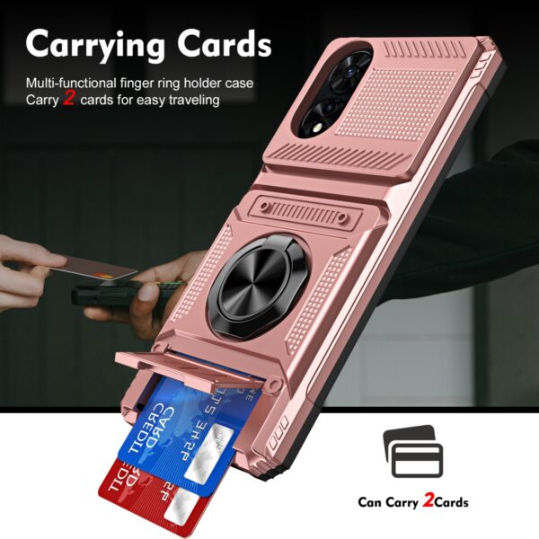 Forcell TCL 50 SE Hybrid Metal Ring Θήκη Σκληρή - Rose Gold