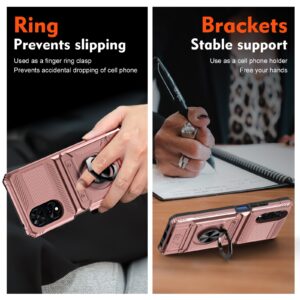 Forcell TCL 50 SE Hybrid Metal Ring Θήκη Σκληρή - Rose Gold