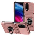 Forcell TCL 50 SE Hybrid Metal Ring Θήκη Σκληρή - Rose Gold