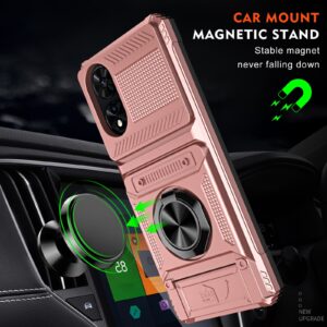 Forcell TCL 50 SE Hybrid Metal Ring Θήκη Σκληρή - Rose Gold