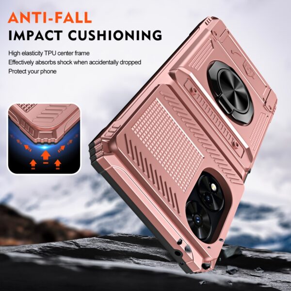 Forcell TCL 50 SE Hybrid Metal Ring Θήκη Σκληρή - Rose Gold