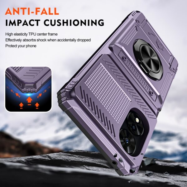 Forcell TCL 50 SE Hybrid Metal Ring Θήκη Σκληρή - Purple