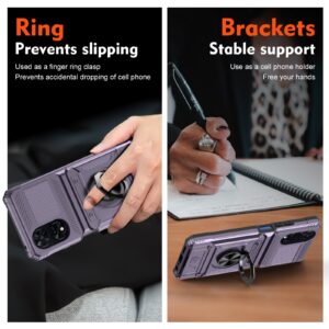 Forcell TCL 50 SE Hybrid Metal Ring Θήκη Σκληρή - Purple