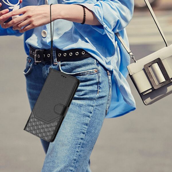 Tel1 TCL 50 SE Honeycomb Embossing RFID Θήκη Βιβλίο - Black