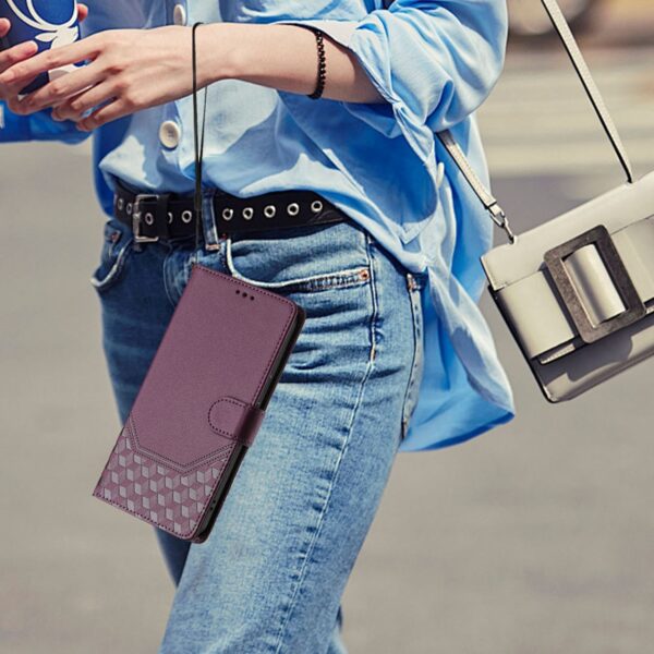 Tel1 TCL 50 SE Honeycomb Embossing RFID Θήκη Βιβλίο - Violet