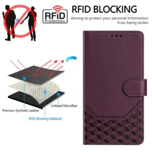 Tel1 TCL 50 SE Honeycomb Embossing RFID Θήκη Βιβλίο - Violet