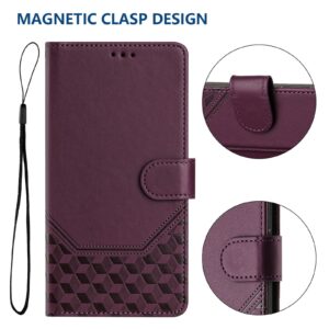 Tel1 TCL 50 SE Honeycomb Embossing RFID Θήκη Βιβλίο - Violet