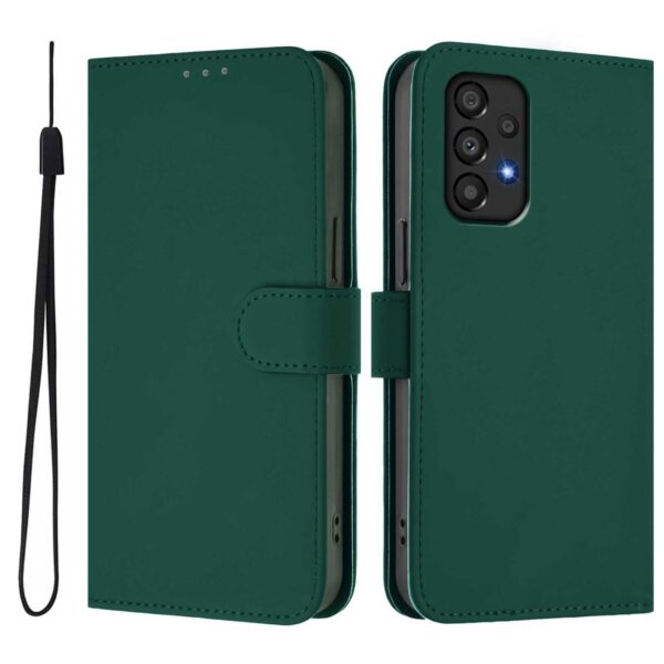 Tel1 Samsung Galaxy A33 5G Skin Feel Solid Color with Lanyard Θήκη Βιβλίο - Deep Green
