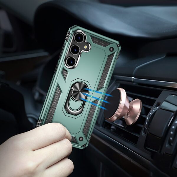 Forcell Samsung Galaxy S24 5G Shockproof Holder Θήκη Σκληρή - Green