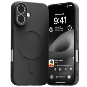 Forcell iPhone 16 MagSafe Big Hole Θήκη Σιλικόνης - Black