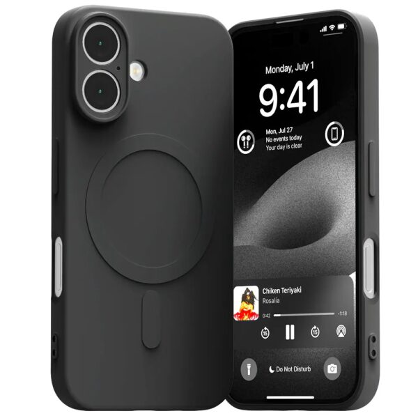 Forcell iPhone 16 MagSafe Big Hole Θήκη Σιλικόνης - Black