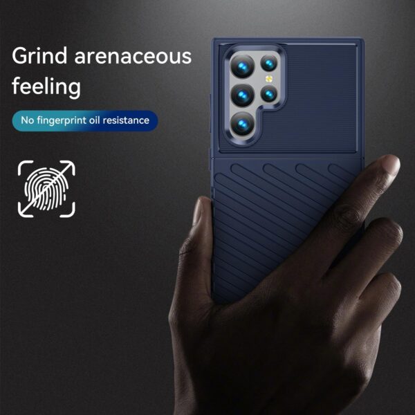 Forcell Samsung Galaxy S23 Ultra 5G Thunderbolt Shockproof Θήκη Σιλικόνης - Blue