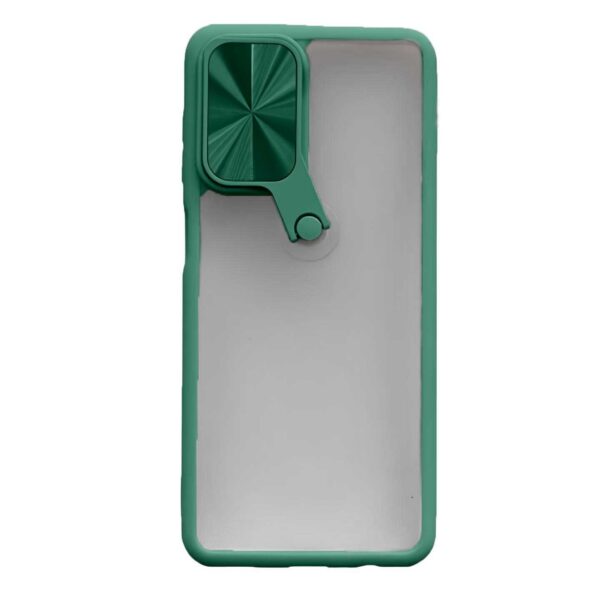 Tel Protect Samsung Galaxy A12 / M12 Cyclops Camshield Θήκη με Πλαίσιο Σιλικόνης - Green