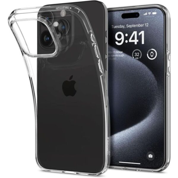 Spigen iPhone 15 Pro Liquid Crystal Back Cover Θήκη Σιλικόνης TPU - Διάφανη