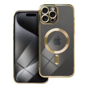 Tech Protect iPhone 15 Pro MagSafe Θήκη Με Πλαίσιο Σιλικόνης Διάφανη - Gold