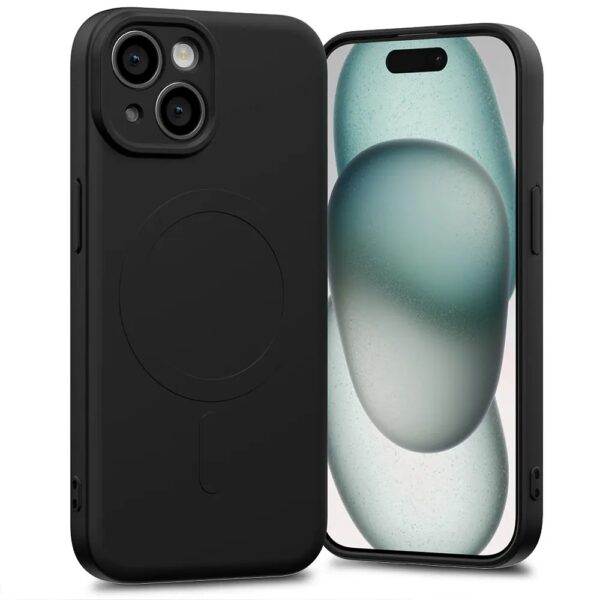 Forcell iPhone 14 MagSafe Big Hole Θήκη Σιλικόνης - Black