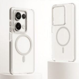 Forcell Xiaomi Redmi Note 13 Pro 4G/ Xiaomi Poco M6 Pro 4G MagSafe Space Θήκη με Πλαίσιο Σιλικόνης Διάφανη - Grey