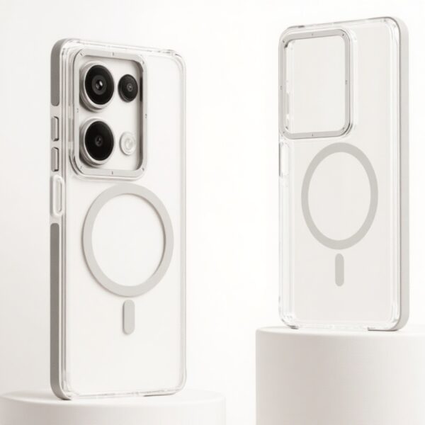 Forcell Xiaomi Redmi Note 13 Pro 4G/ Xiaomi Poco M6 Pro 4G MagSafe Space Θήκη με Πλαίσιο Σιλικόνης Διάφανη - Grey