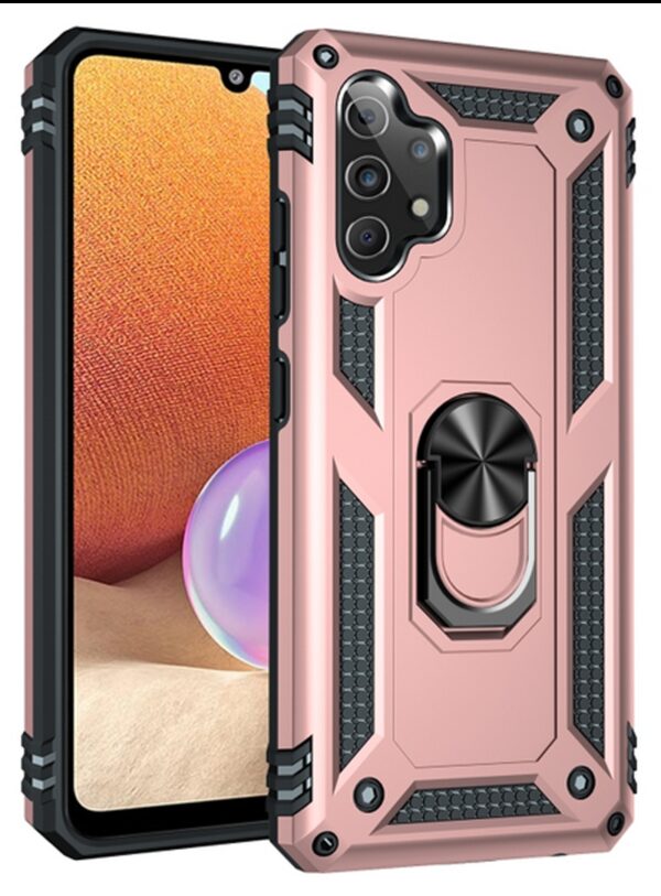 Forcell Samsung Galaxy A32 4G Shockproof Holder Θήκη Σκληρή - Rose Gold