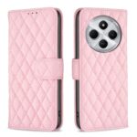 ENKAY Xiaomi Redmi 14C 4G / Poco C75 Diamond Lattice Magnetic Flip Θήκη Βιβλίο - Pink