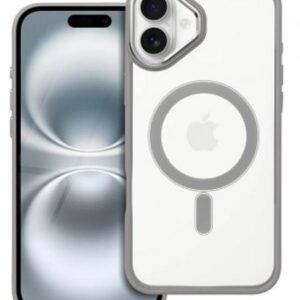 Forcell iPhone 16 Plus MagSafe Color Edge Θήκη Με Πλαίσιο Σιλικόνης Διάφανη - Grey