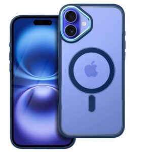 Forcell iPhone 16 Plus MagSafe Color Edge Θήκη Με Πλαίσιο Σιλικόνης Διάφανη - Blue