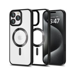 Tech Protect iPhone 16 Pro Max MagSafe Θήκη Με Πλαίσιο Σιλικόνης Διάφανη - Black