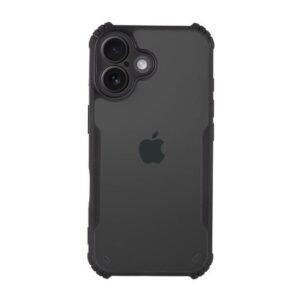 Forcell iPhone 16 Plus Anti Drop Θήκη Με Πλαίσιο Σιλικόνης Διάφανη - Black