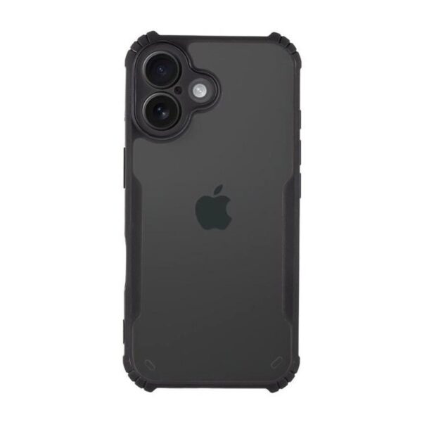 Forcell iPhone 16 Plus Anti Drop Θήκη Με Πλαίσιο Σιλικόνης Διάφανη - Black
