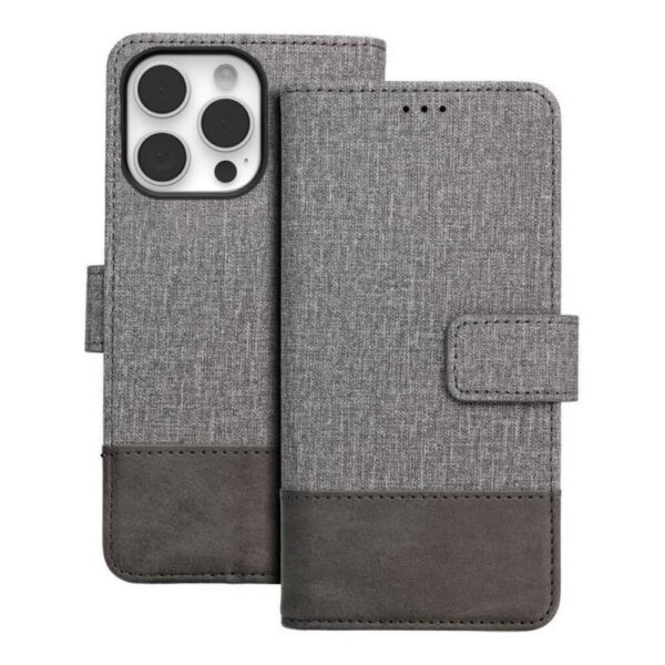 Tel1 iPhone 16 Pro Gomma Θήκη Βιβλίο - Grey