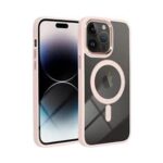 Forcell iPhone 16 Pro MagSafe Color Edge Θήκη Με Πλαίσιο Σιλικόνης Διάφανη - Pink