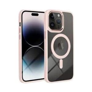 Forcell iPhone 16 Pro MagSafe Color Edge Θήκη Με Πλαίσιο Σιλικόνης Διάφανη - Pink