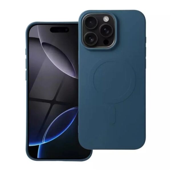 Forcell iPhone 16 Pro MagSafe Big Hole Θήκη Σιλικόνης - Blue