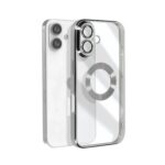 Forcell iPhone 16 Glam Θήκη Με Πλαίσιο Σιλικόνης Διάφανη - Silver