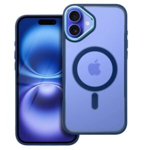 Forcell iPhone 16 MagSafe Color Edge Θήκη Με Πλαίσιο Σιλικόνης Διάφανη - Navy Blue