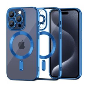 Tech Protect iPhone 15 Pro MagSafe Θήκη Με Πλαίσιο Σιλικόνης Διάφανη - Navy