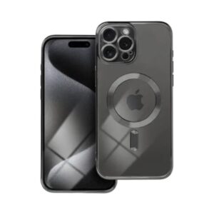 Forcell iPhone 13 Pro MagSafe Electro Θήκη Με Πλαίσιο Σιλικόνης Διάφανη - Black