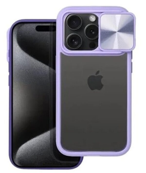 Forcell iPhone 13 Pro Max Θήκη Με Πλαίσιο Σιλικόνης Διάφανη - Purple