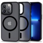 Tech Protect iPhone 12 Pro Max MagSafe Matte Θήκη Με Πλαίσιο Σιλικόνης Διάφανη - Black