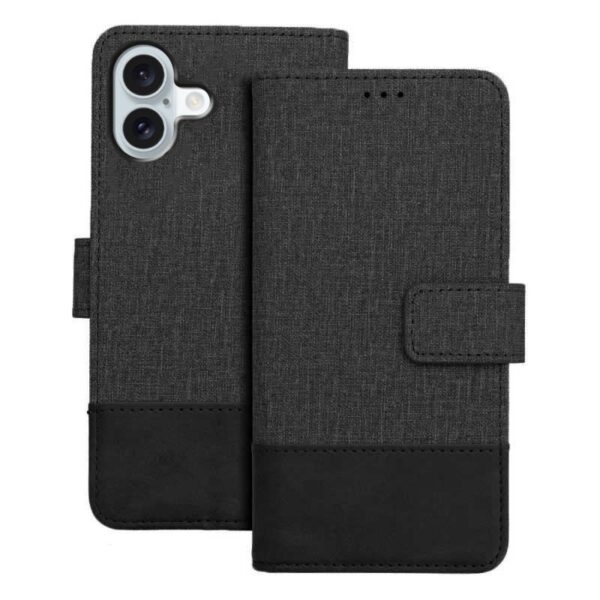 Tel1 iPhone 16 Plus Gomma Θήκη Βιβλίο - Black