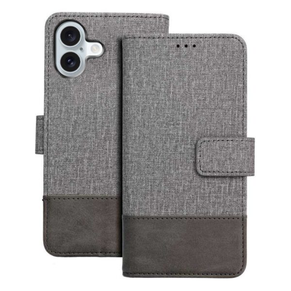 Tel1 iPhone 16 Plus Gomma Θήκη Βιβλίο - Grey
