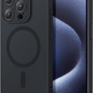 Forcell iPhone 15 Pro Max MagSafe Θήκη Σιλικόνης - Black