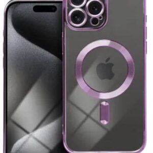 Forcell iPhone 14 Pro MagSafe Electro Θήκη Με Πλαίσιο Σιλικόνης Διάφανη - Purple